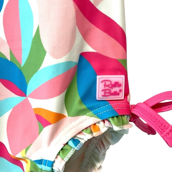 RuffleButts Long Sleeve Tropical One Piece Rash Guard Swimsuit 6-12 Months NWOT - Picture 3 of 5